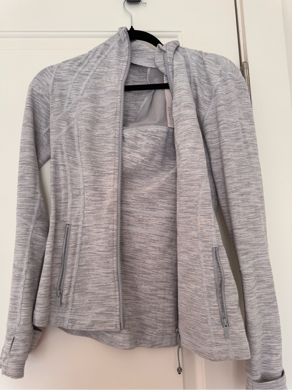 lululemon athletica Heathered Light Gray Zip-Up Hooded Utility Jacket